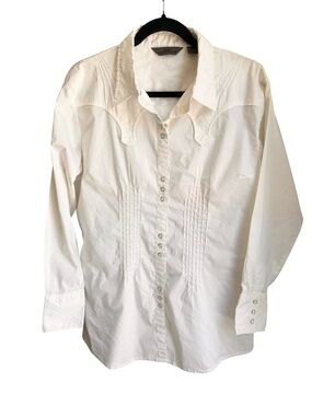 Aura by Wrangler white pearl snap Western blouse Size XL